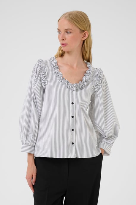 Blouse met lange mouwen KBBeatrice Feminine white black - Image 3