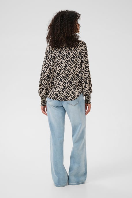 Blouse met lange mouwen KAdina Regular fit black offwhite - Image 2