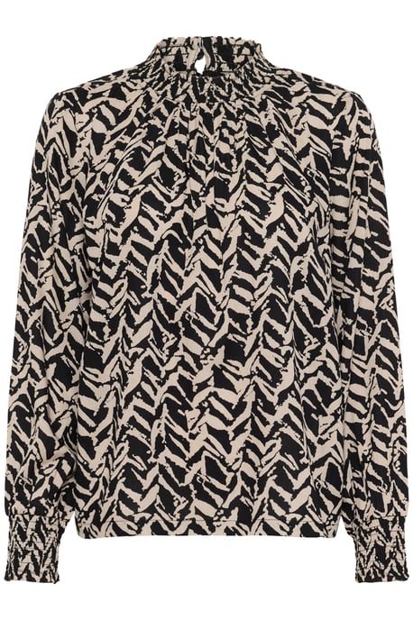 Blouse met lange mouwen KAdina Regular fit black offwhite - Image 4