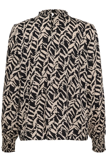 Blouse met lange mouwen KAdina Regular fit black offwhite - Image 5