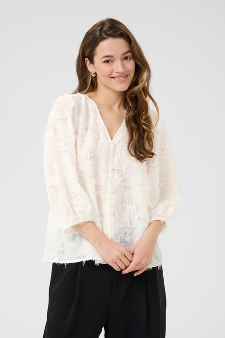 Blouse met lange mouwen KApariva Loose fit white - Image 3