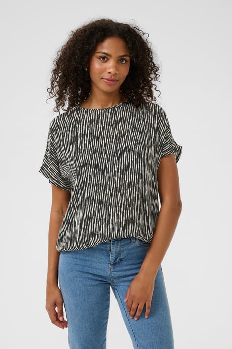 Mouwloos shirt KAamber Loose fit black offwhite - Image 3