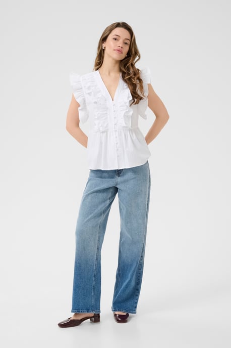 Blouse met korte mouwen KAgerid Regular fit white - Image 1