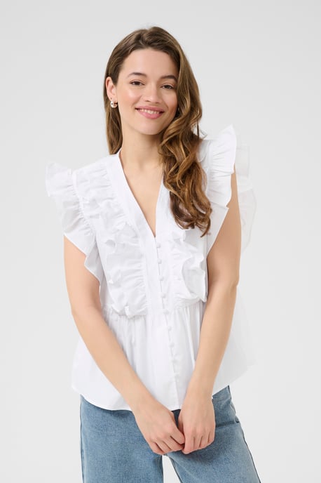 Blouse met korte mouwen KAgerid Regular fit white - Image 3