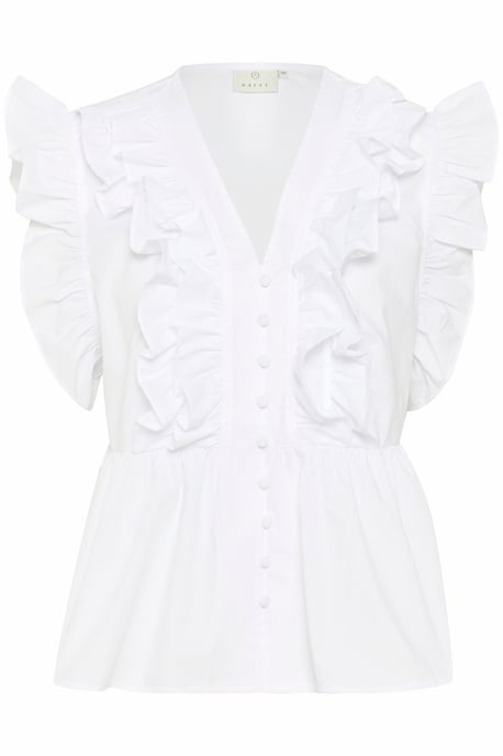 Blouse met korte mouwen KAgerid Regular fit white - Image 4