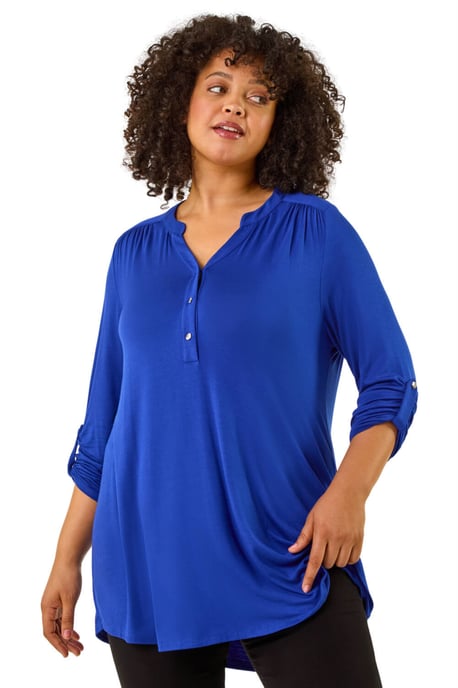 Curve Buttoned Stretch Top - Image 1