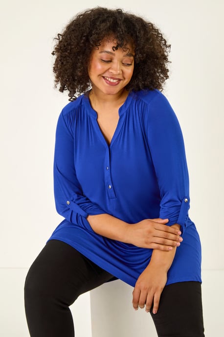 Curve Buttoned Stretch Top - Image 2