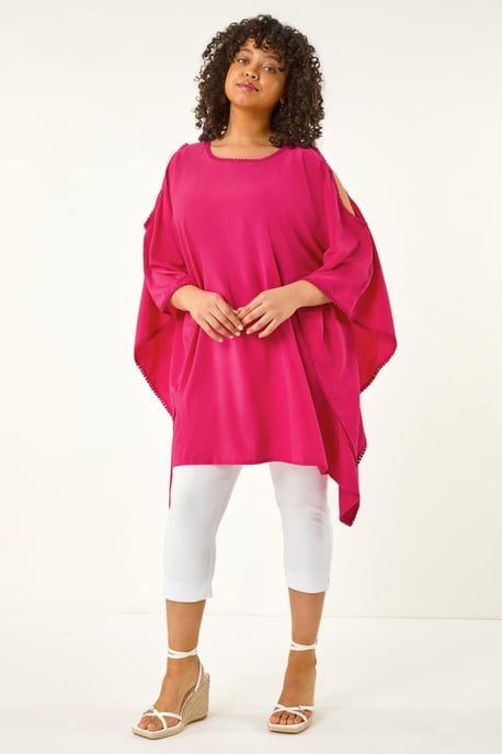 Curve Bobble Trim Hanky Hem Top - Image 2