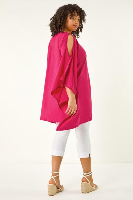 Curve Bobble Trim Hanky Hem Top - Image 3