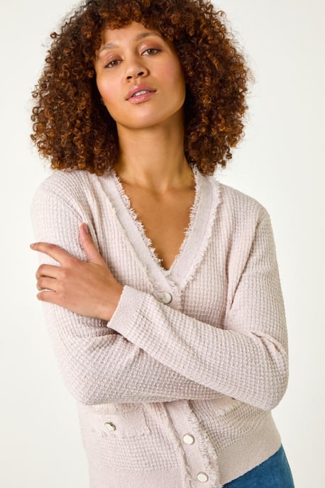 Fringe Button Knit Cardigan - Image 2
