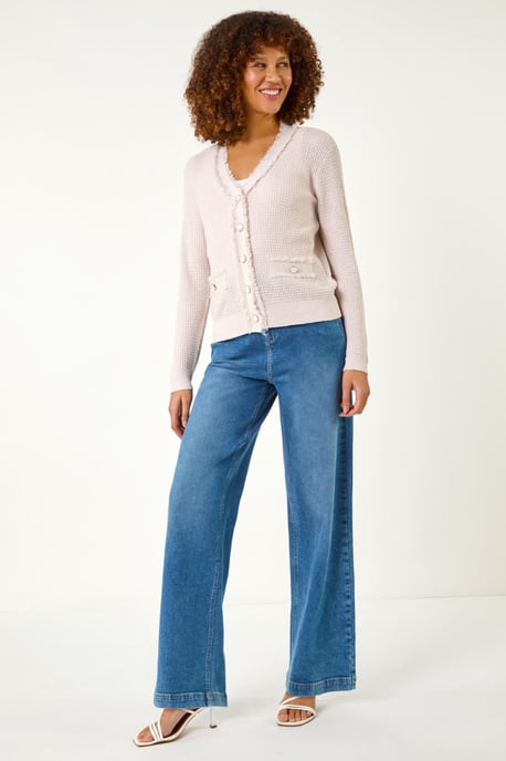Fringe Button Knit Cardigan - Image 3
