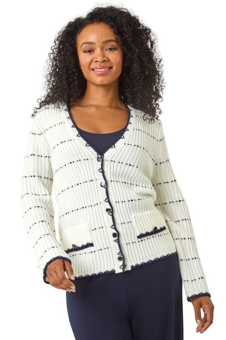 Petite Contrast Stitch Cardigan - Image 1