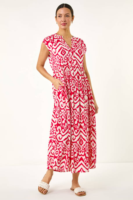 Aztec Print Midi Smock Dress - Image 3