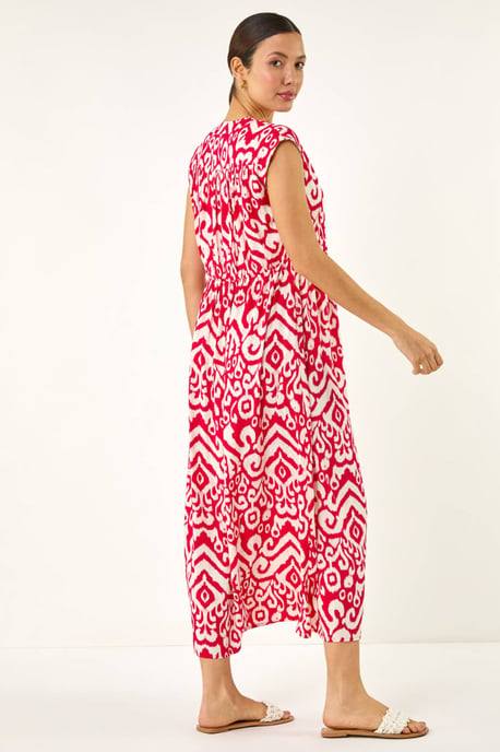 Aztec Print Midi Smock Dress - Image 4