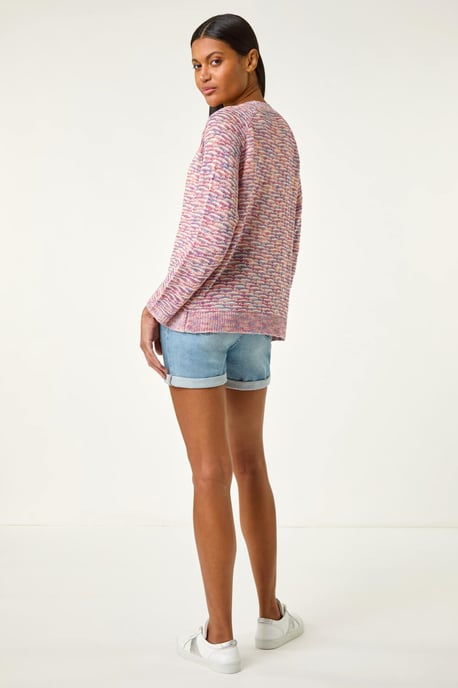 Textured V-Neck Knit Shrug - Image 4