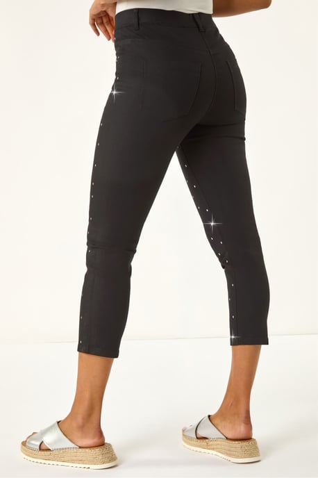 Embellished Cropped Stretch Jeggings - Image 4