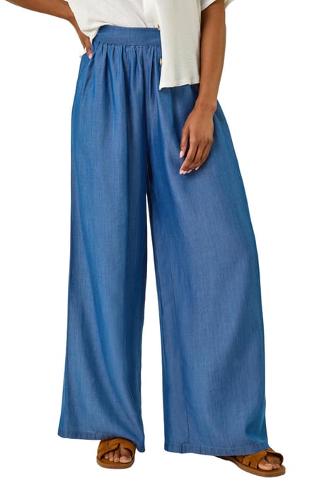 Pleated Full Length Wide Leg Trouser - Image 1