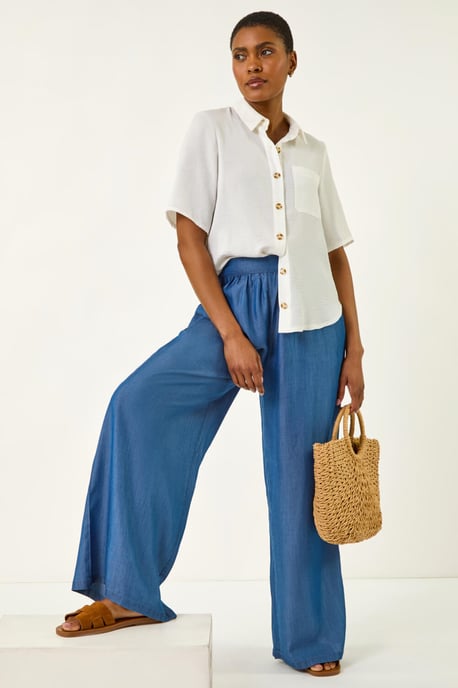 Pleated Full Length Wide Leg Trouser - Image 2