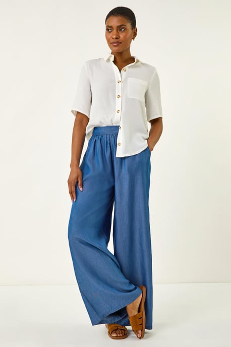 Pleated Full Length Wide Leg Trouser - Image 3