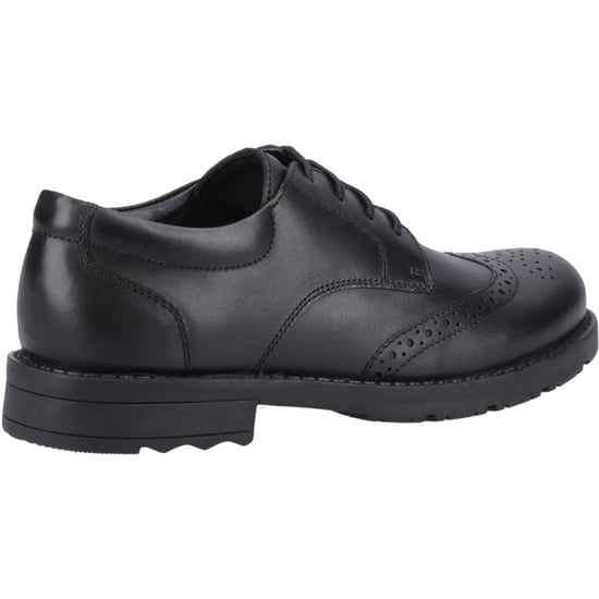 Hush Puppies Brian Senior Läderpojkar Svarta Brogues - Image 2