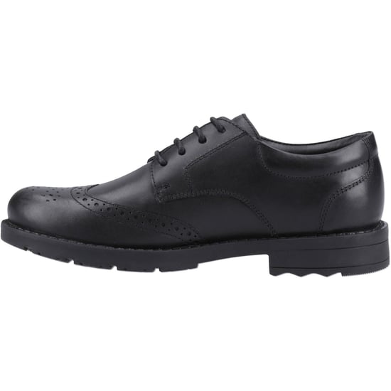 Hush Puppies Brian Senior Läderpojkar Svarta Brogues - Image 4