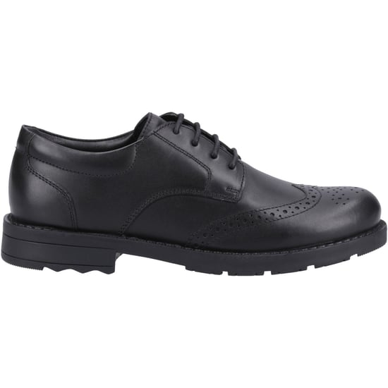 Hush Puppies Brian Senior Läderpojkar Svarta Brogues - Image 5