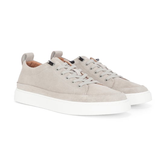 Justin Reess Mens Grey Suede Leather Trainers Sneakers - Josh - Image 3