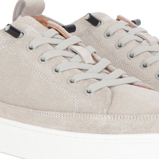 Justin Reess Mens Grey Suede Leather Trainers Sneakers - Josh - Image 4