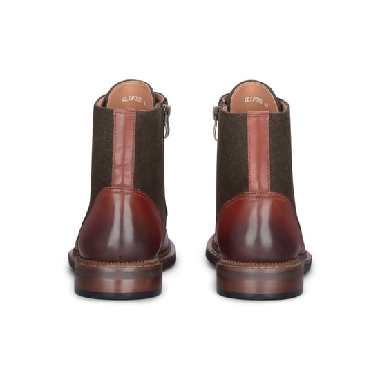 Justin Reess Heren Khaki Bruine Brogue Leren Enkellaarsjes - Clifford - Image 4