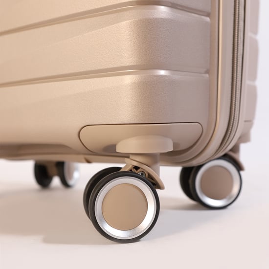 Hard Shell TSA Smoke Champagne Beige Strong Suitcase 8 Wheel Cabin Luggage Holiday Travel Case - Image 4