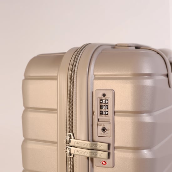 Hard Shell TSA Smoke Champagne Beige Strong Suitcase 8 Wheel Cabin Luggage Holiday Travel Case - Image 6