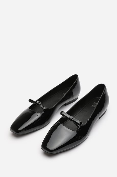 Wheres That From Womens 'Jessica' Wide Fit Square Toe Ballet Flats With Knot Bow - Image 3