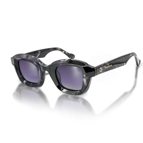 De-Gamme Black Geometric Frame Polarized Sunglasses - Milan - Image 1