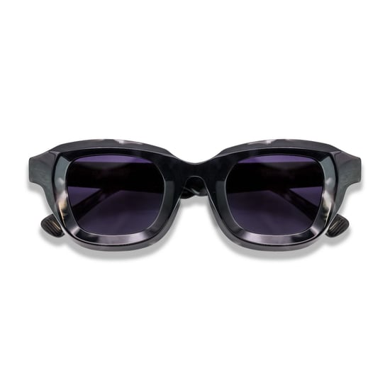 De-Gamme Black Geometric Frame Polarized Sunglasses - Milan - Image 2