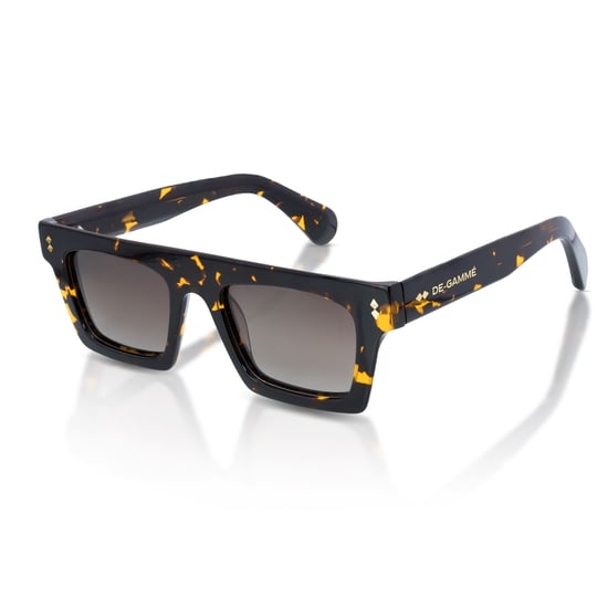 De-Gamme Brown Rectangle Thick Frame Polarized Sunglasses - Valencia - Image 1