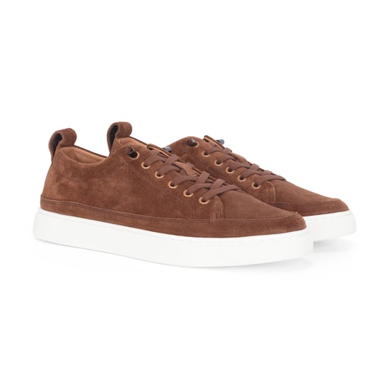 Justin Reess Mens Brown Suede Leather Trainers Sneakers - Josh - Image 3