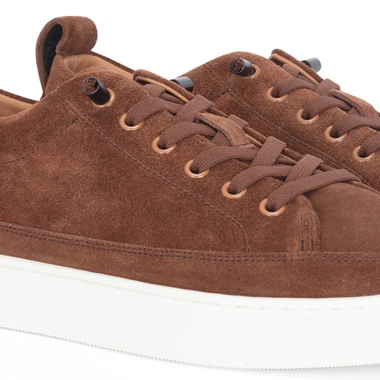 Justin Reess Mens Brown Suede Leather Trainers Sneakers - Josh - Image 4