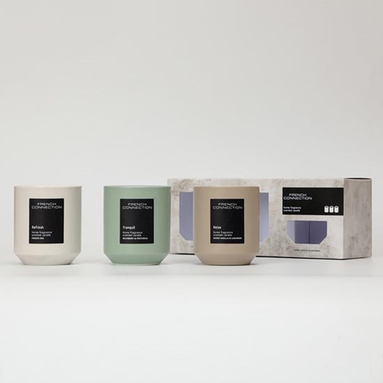 French Connection Stone Collection Trio of Candles Gift Set 3 x 140g - Image 1