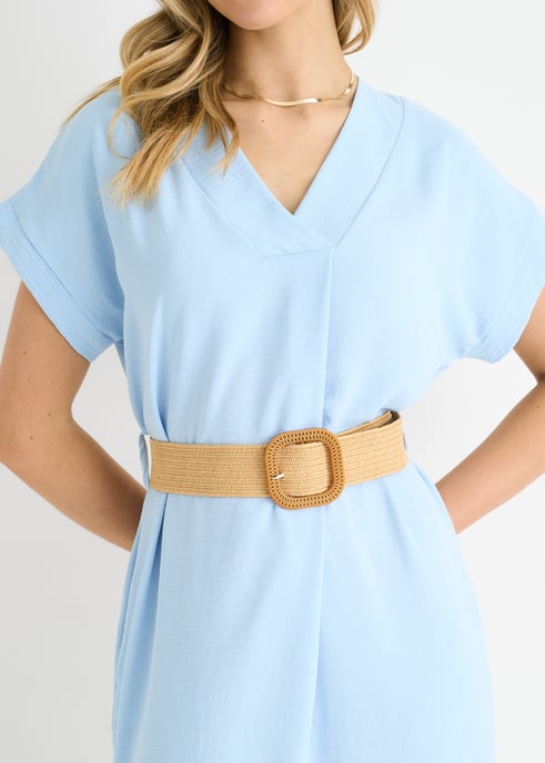 Blue Air Flow Belted Oversized Dress - Image 2