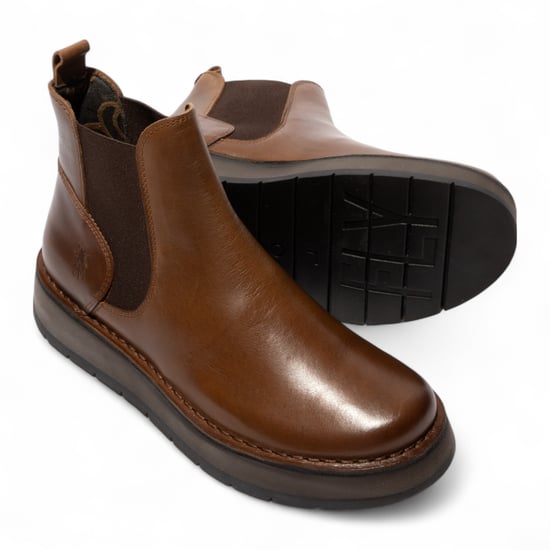 Fly London Dames Camel Brown RAWI131 Chelsea Leren Enkellaarsjes met Klassieke Comfort - Image 5