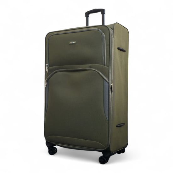 Expandable Soft Khaki Green Extra Large 8 Wheel Lightweight Suitcase Luggage Travel Bags - Image 4