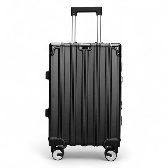 Robust Charcoal Black Hard Shell Cabin Suitcase Luggage Suitable for Easyjet, Ryanair, Wizzair - Image 1