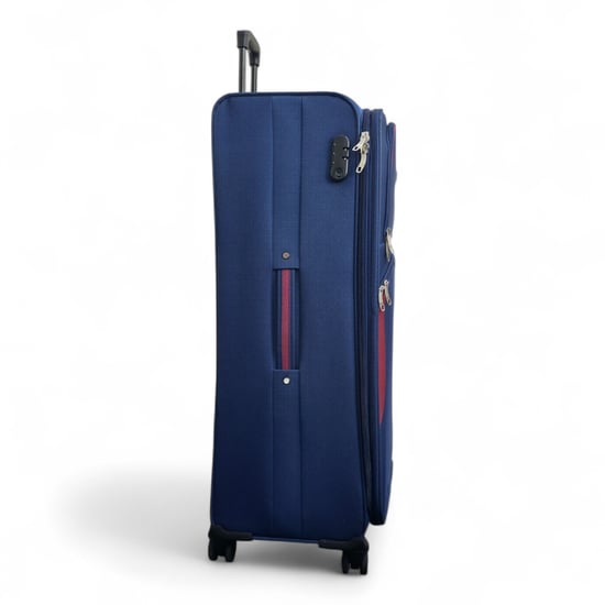 Expandable Soft Navy Blue Extra Large 8 Wheel Lightweight Suitcase Luggage Travel Bags - Image 5