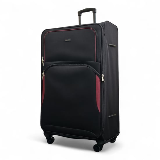 Expandable Soft Black Extra Large 8 Wheel Lightweight Suitcase Luggage Travel Bags - Image 4