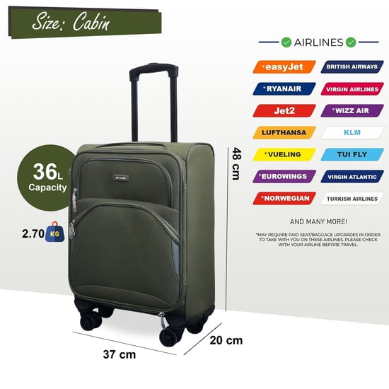 Zachte cabinekoffer 48 x 37 x 20 cm Veilige reiskoffer Geschikt voor Easyjet, Ryanair - Image 2