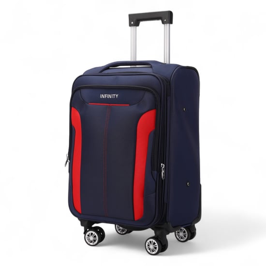 Soft Navy Cabin Suitcase Nylon 900D Suitable Integrated Lock for Easyjet, Ryanair, Wizzair - Image 4