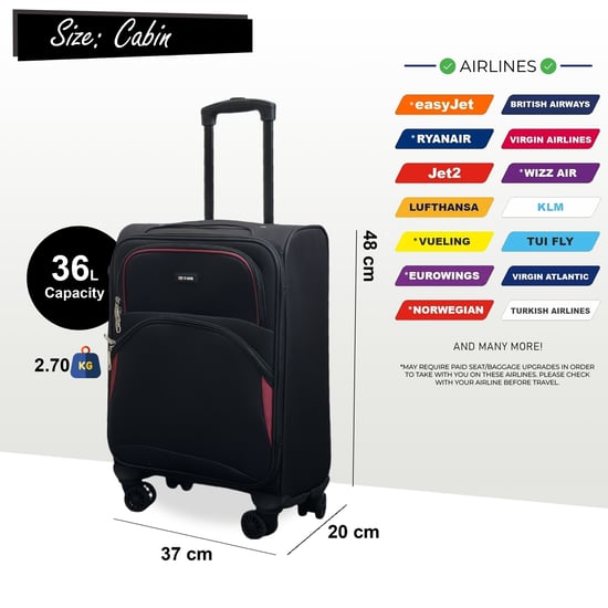 Zachte cabinekoffer 48 x 37 x 20 cm Veilige reiskoffer Geschikt voor Easyjet, Ryanair - Image 2