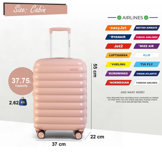 Hård kabinväska 37 x 22 x 55 cm rosa TSA-säker bagageväska lämplig för Easyjet, Ryanair - Image 2