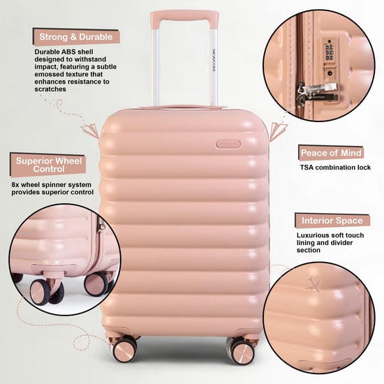 Hård kabinväska 37 x 22 x 55 cm rosa TSA-säker bagageväska lämplig för Easyjet, Ryanair - Image 3