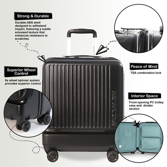 Durable EasyJet Ryanair 39 x 26 x 51.5 cm Black Front Open Cabin Luggage Travel Suitcase - Image 3